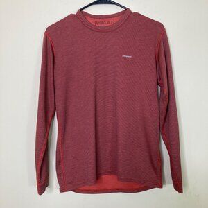 Patagonia Capilene Red Long-Sleeve Base Layer Shirt Size S Mens Flawed
